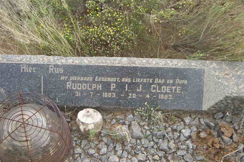 CLOETE Rudolph P.I.J. 1883-1953