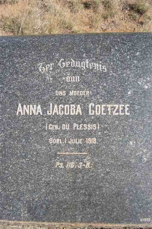 COETZEE Anna Jacoba nee DU PLESSIS -1918