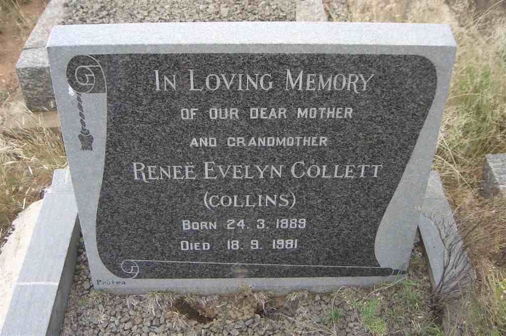 COLLETT Renee Evelyn nee COLLINS 1889-1981