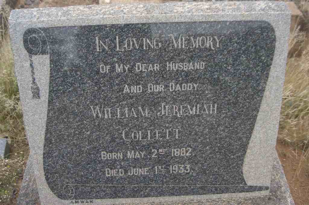 COLLETT William Jeremiah 1882-1933