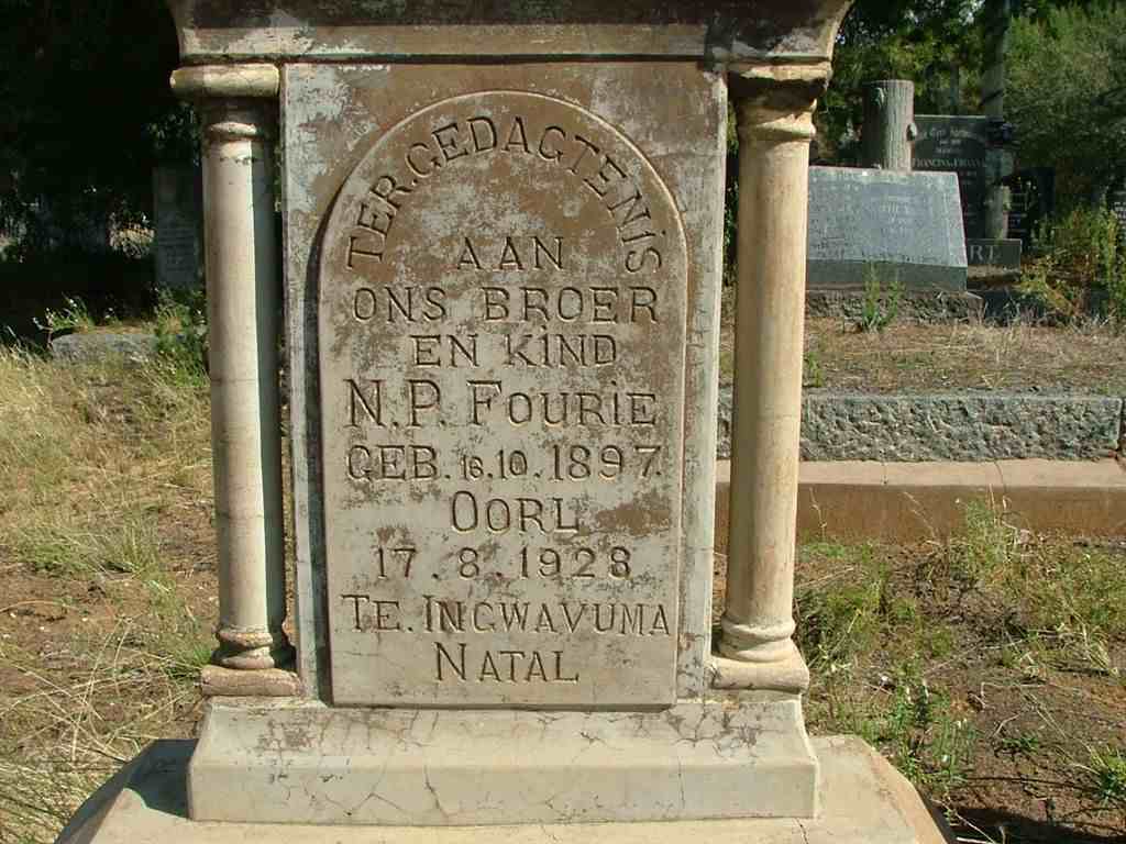 FOURIE N.P. 1897-1928