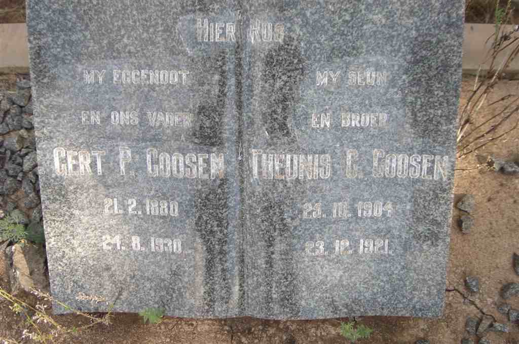 GOOSEN Gert P. 1880-1930 :: GOOSEN Theunis G. 1904-1921