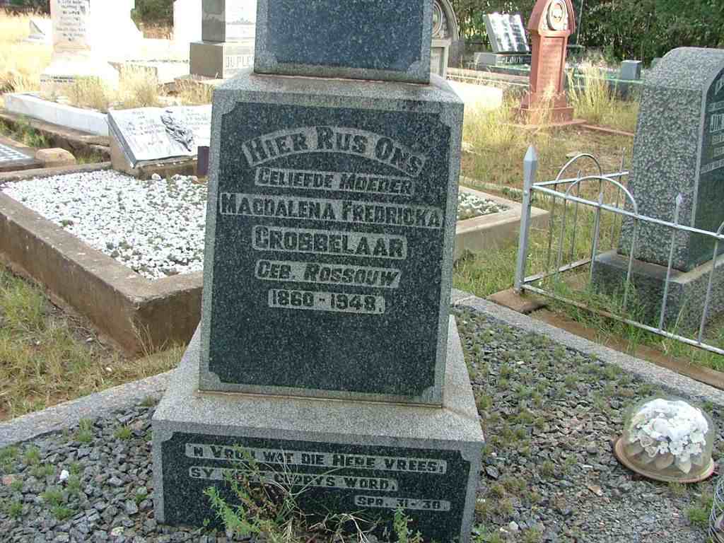 GROBBELAAR Magdalena Fredricka nee ROSSOUW 1860-1948