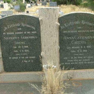 GRIESEL Stephanus Gerhardus 1888-1950 &amp; Anna Catharina MEIRING 1890-1962