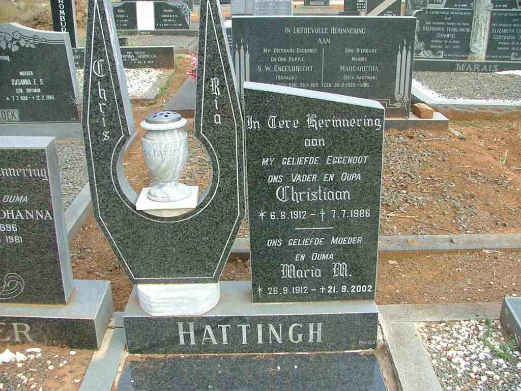 HATTINGH Christiaan 1912-1986 &amp; Maria M. 1912-2002