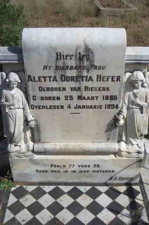 HEFER Aletta Doretia nee VAN NIEKERK 1885-1934