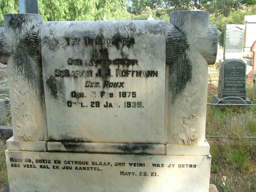 HOFFMANN Susarah J.J. nee ROUX 1875-1938