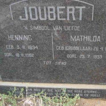 JOUBERT Henning 1894-1962 &amp; Mathilda GROBBELAAR 1906-1959