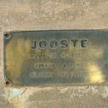 JOOSTE Johannes Christiaan 1865-1935