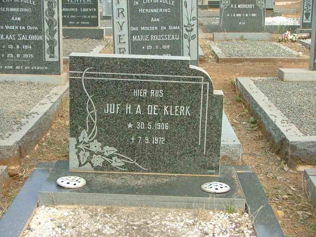 KLERK H.A., de 1906-1972