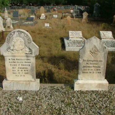 KRUGER Johannes P. 1872-1919 &amp; Elsie P. SWANEPOEL 1876-1949