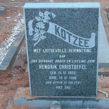 KOTZEE Hendrik Christoffel 1922-1980