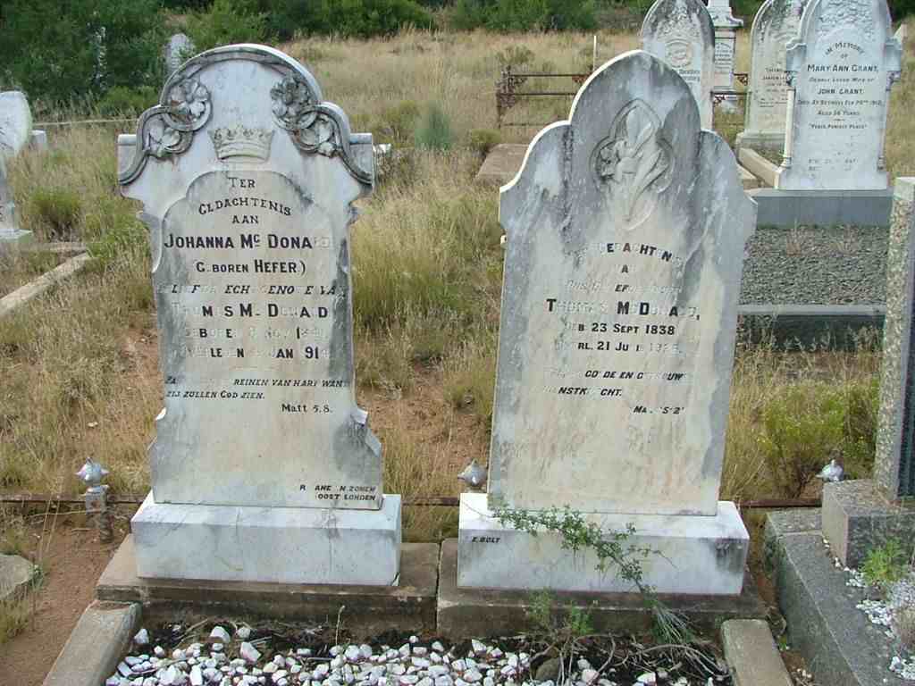 McDONALD Thomas 1838-1926 &amp; Johanna HEFER 1841-1914