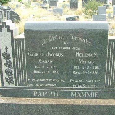 MARAIS Gabriel Jacobus 1879-1950 &amp; Helena N. 1886-1966
