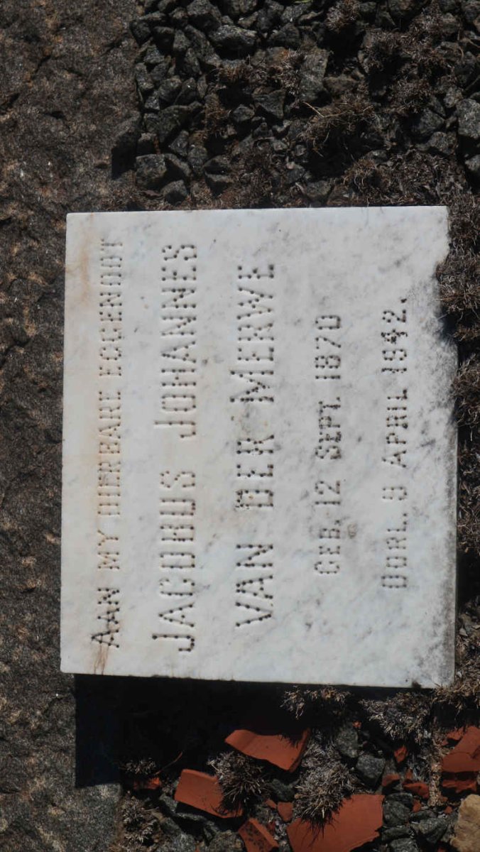 MERWE Jacobus Johannes, van der 1870-1942