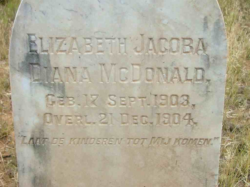 McDONALD Elizabeth Jacoba Diana 1903-1904