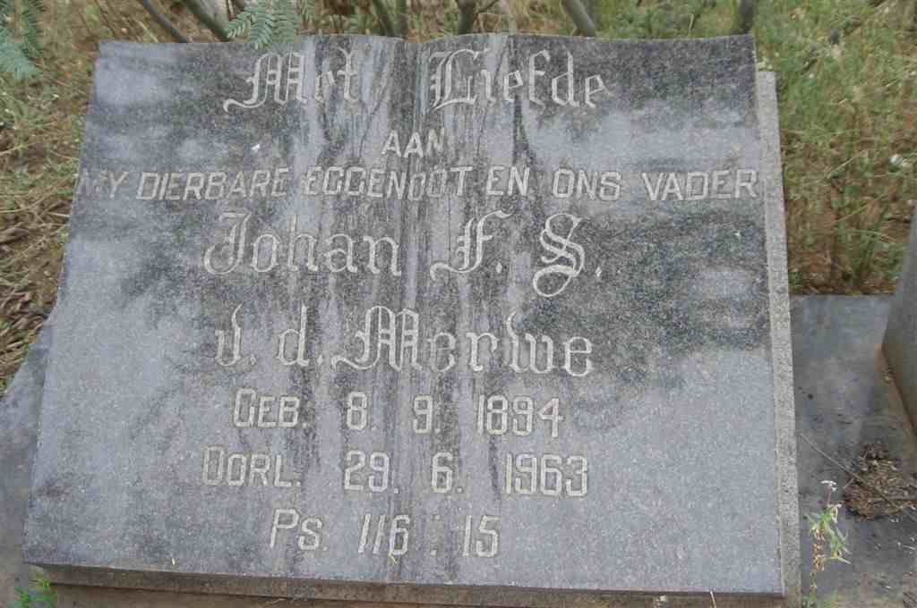 MERWE Johan F.S., v.d. 1894-1963