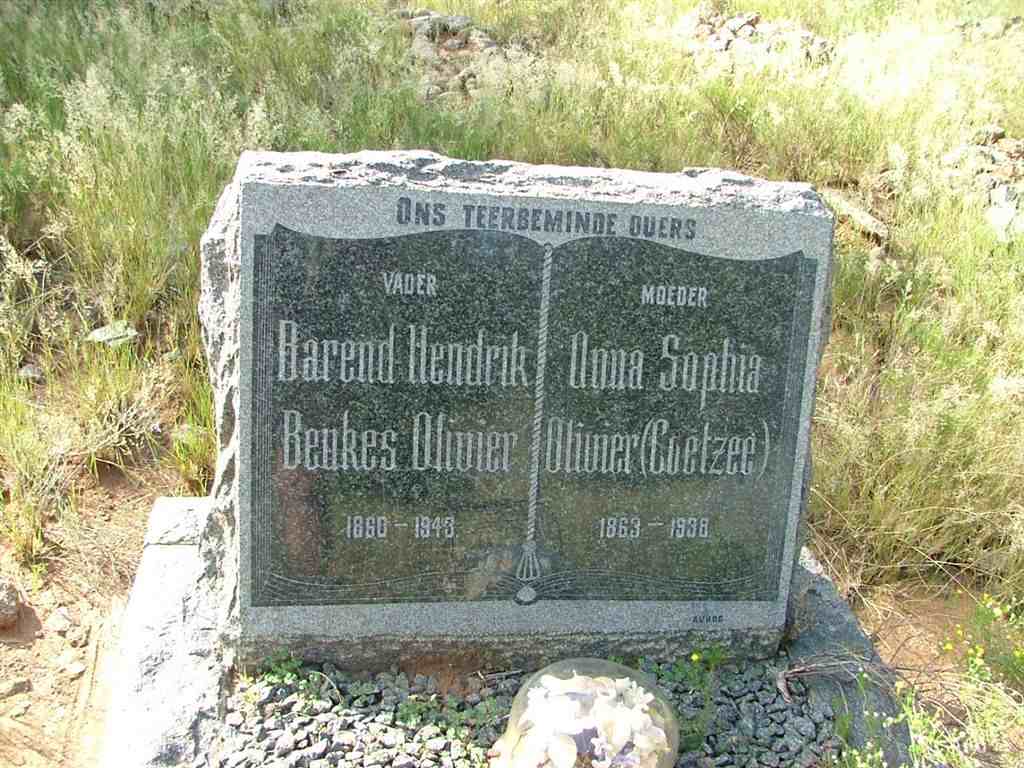 OLIVIER Barend Hendrik Beukes 1860-1943 &amp; Anna Sophia COETZEE 1863-1938