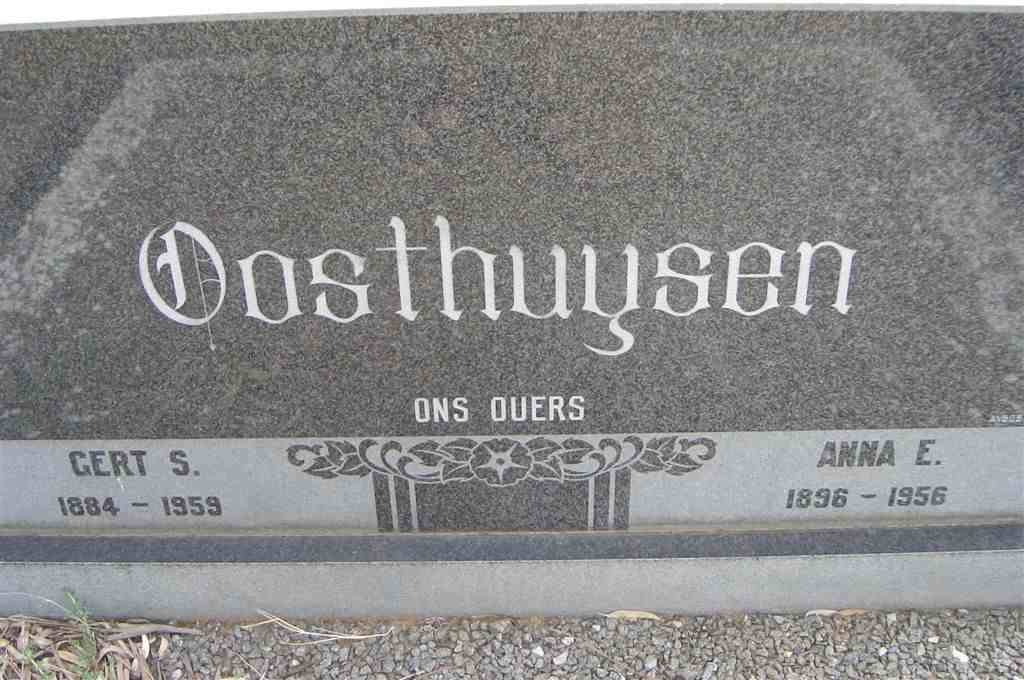 OOSTHUISEN Gert S. 1884-1959 &amp; Anna E. 1896-1956