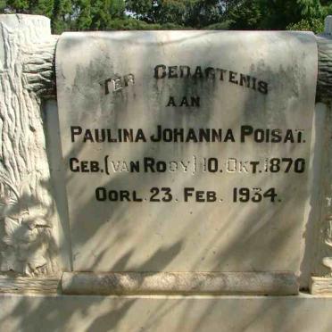 POISAT Paulina Johanna nee VAN ROOY 1870-1934