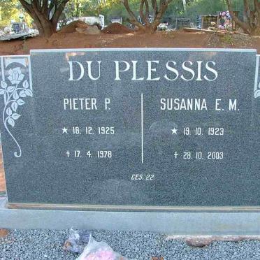 PLESSIS Pieter P., du 1925-1978 &amp; Susanna E.M. 1923-2003