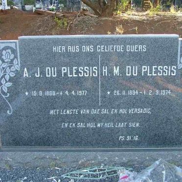 PLESSIS A.J., du 1888-1977 &amp; H.M. 1894-1974