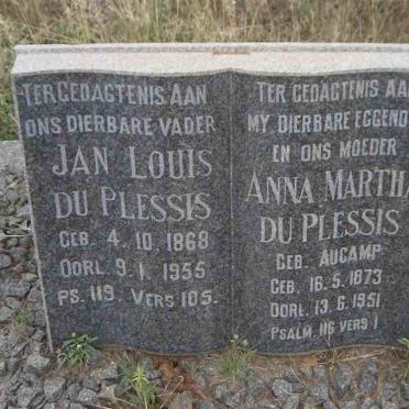 PLESSIS Jan Louis, du 1868-1955 &amp; Anna Martha AUCAMP 1873-1951