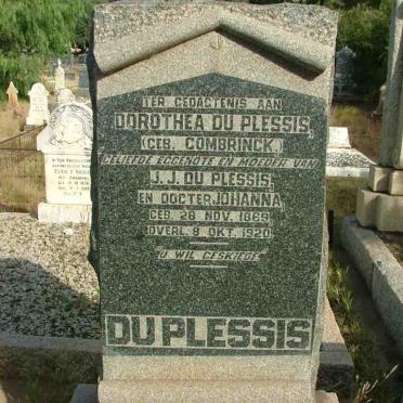 PLESSIS Dorothea, du nee COMBRINCK 1869-1920