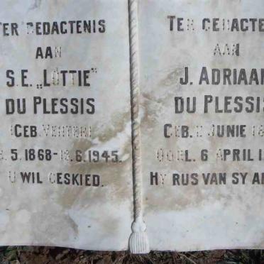 PLESSIS J. Adriaan, du 1867-1934 &amp; S.E. VENTER 1868-1945
