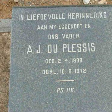 PLESSIS A.J., du 1908-1972