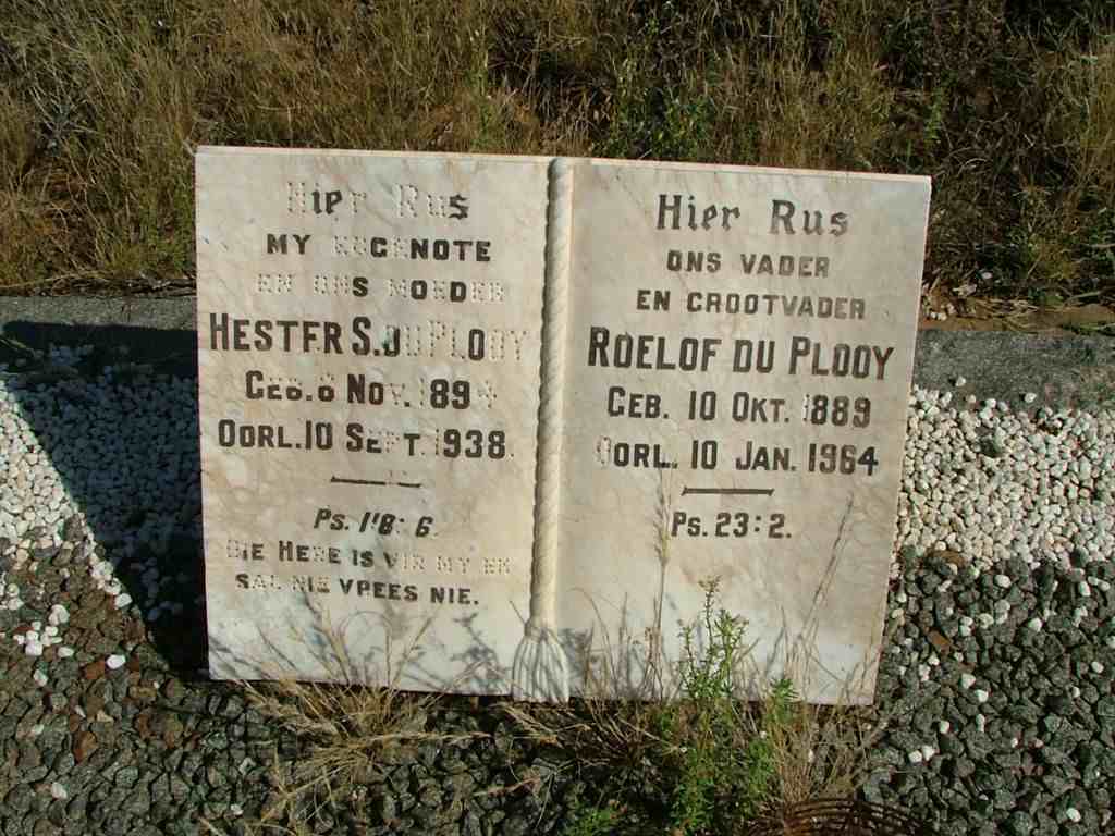 PLOOY Roelof, du 1889-1964 &amp; Hester S. 1894-1938