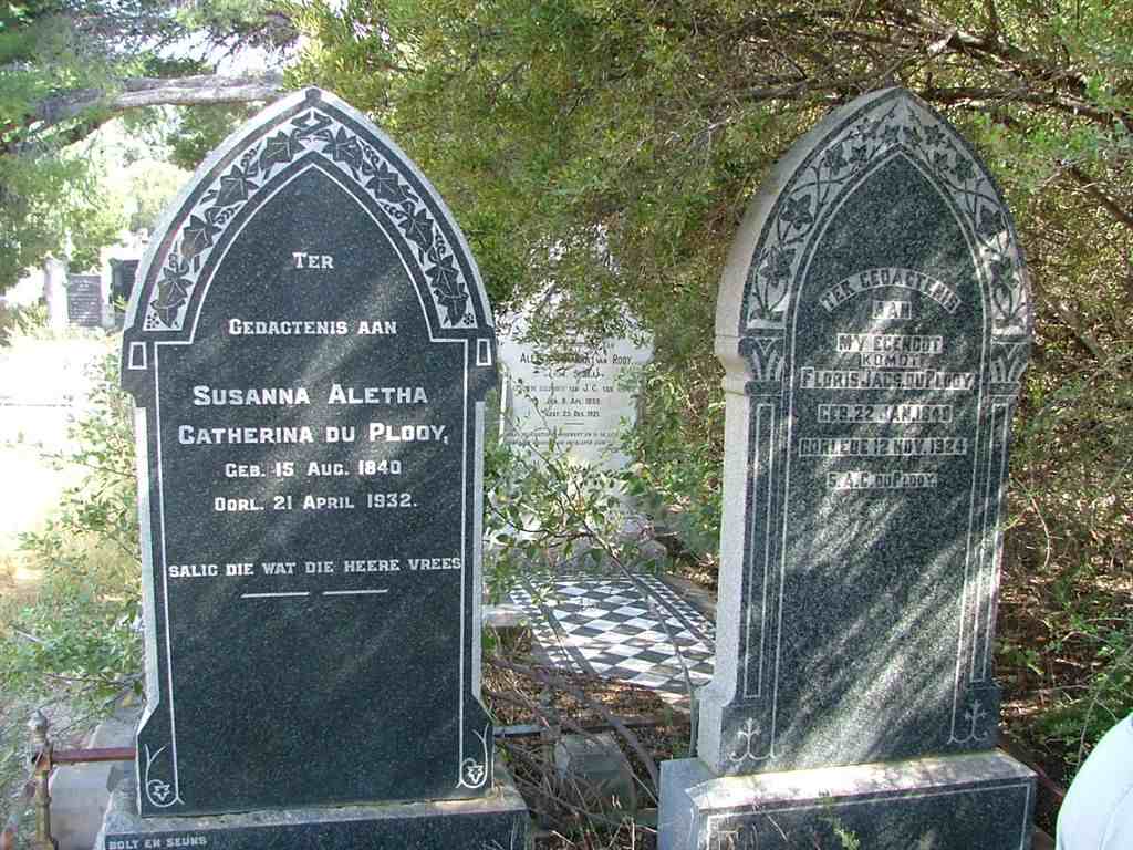 PLOOY Floris J., du 1840-1924 &amp; Susanna Aletha Catherina 1840-1932