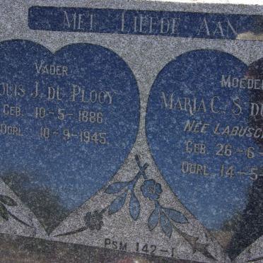 PLOOY Louis J., du 1886-1945 &amp; Maria C.S. LABUSCHAGNE 1888-1949