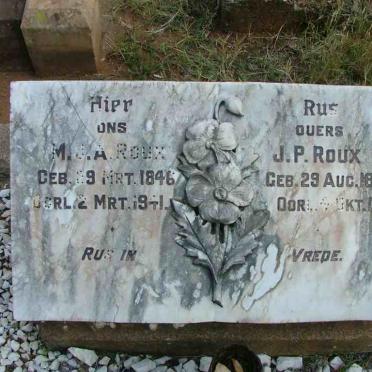 ROUX M.J.A. 1846-1941 &amp; J.P. 1842-1924