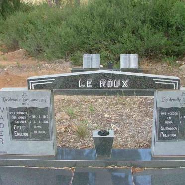 ROUX Pieter Emelius, le 1917-1996 &amp; Susanna Philipina 1927-