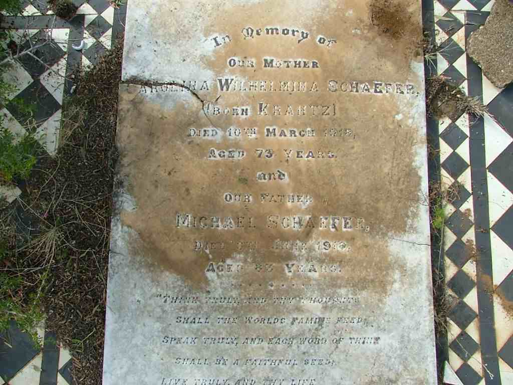 SCHAEFER Michael -1918 &amp; Carolina Wilhelmina KRANTZ -1918