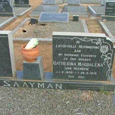 SAAYMAN Catherina Magdalena nee VAN HEERDEN 1935-1975