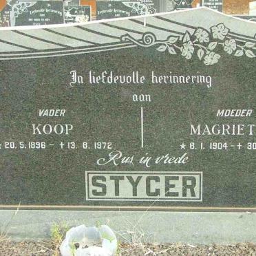 STYGER Koop 1896-1972 &amp; Magrietha 1904-1990