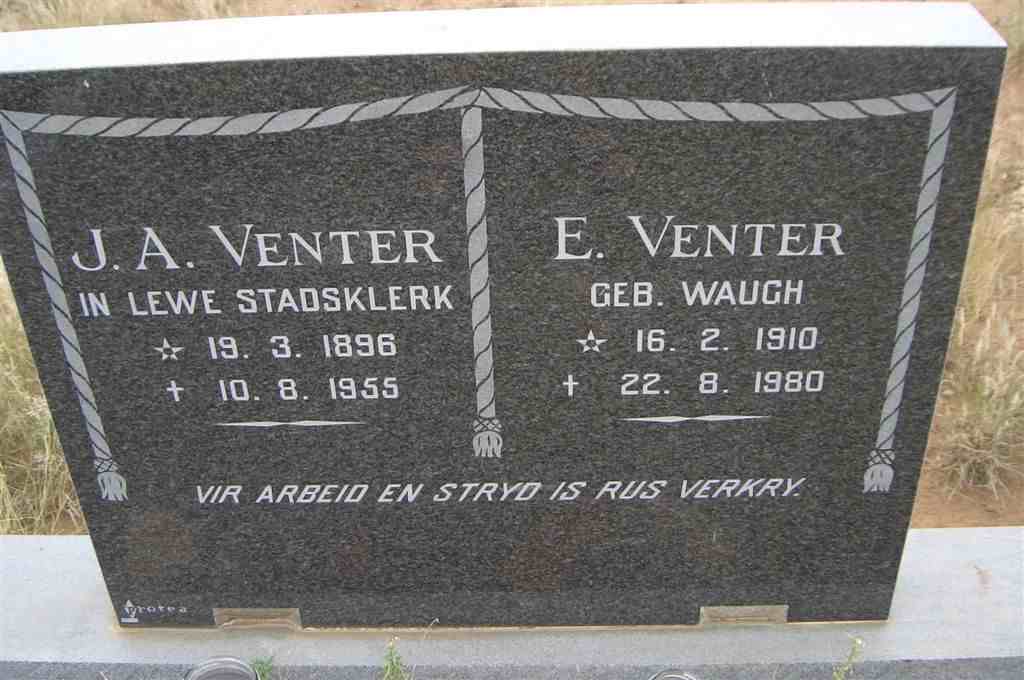VENTER J.A. 1896-1955 &amp; E. WAUGH 1910-1980