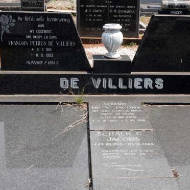 VILLIERS Francois Petrus, de 1910-1983 :: JACOBS Gerhard de V. 1969-1998 :: JACOBS Schalk C. 1940-2004