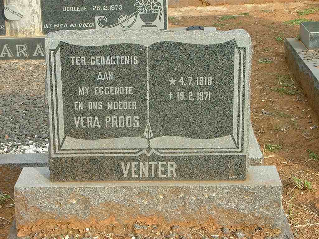 VENTER Vera nee PROOS 1918-1971