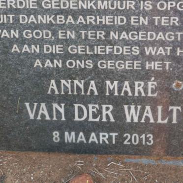 WALT Anna Mare, van der -2013