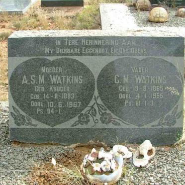 WATKINS G.M. 1865-1955 &amp; A.S.M. KRUGER 1883-1967