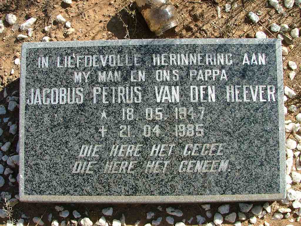 HEEVER Jacobus Petrus, van den  1947-1985
