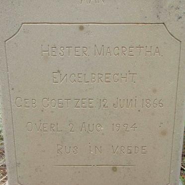 ENGELBRECHT Hester Margretha nee COETZEE 1866-1924