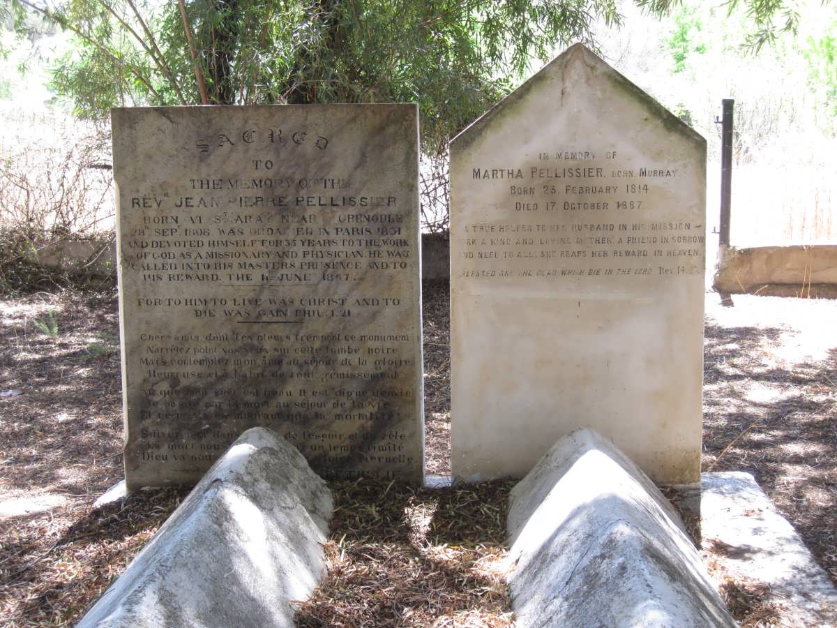 PELLISSIER Jean Pierre 1808-1867 &amp; Martha MURRAY 1814-1887