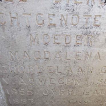 GROBBELAAR Magdalena M. nee V. ASWEGEN 1855-1883