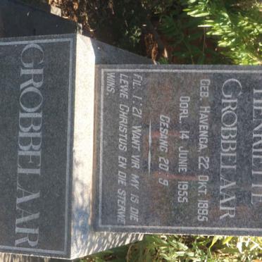 GROBBELAAR Charlotte Henriette nee HAVENGA 1895-1955