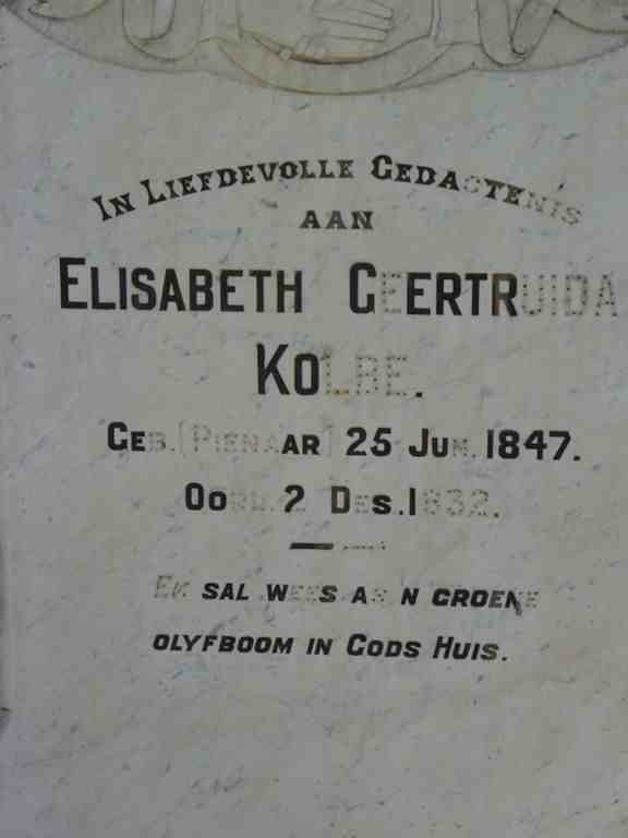 KOLBE Elisabeth Geertruida 1847-1932