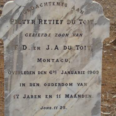 TOIT Pieter Retief, du -1909